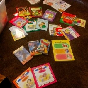 Bin of variety of children booka